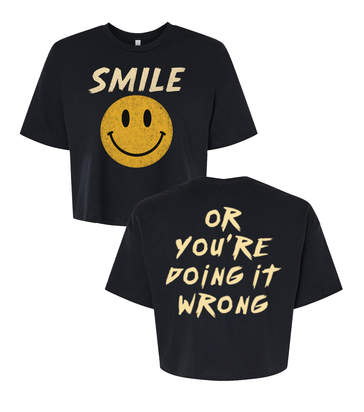 Andy Glaze - Circle Smile Crop Top