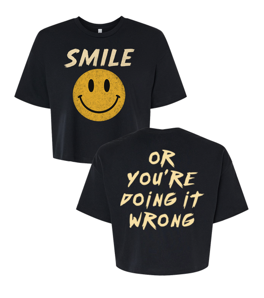 Andy Glaze - Circle Smile Crop Top